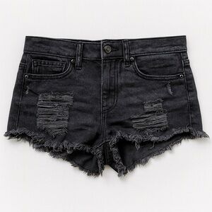 Express • Black Denim Cutoff Shorts • Size 4
